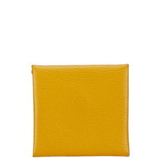 Hermes Bastia Wallet Jaune Ambre Yellow Chevre s - Picture 3 of 9
